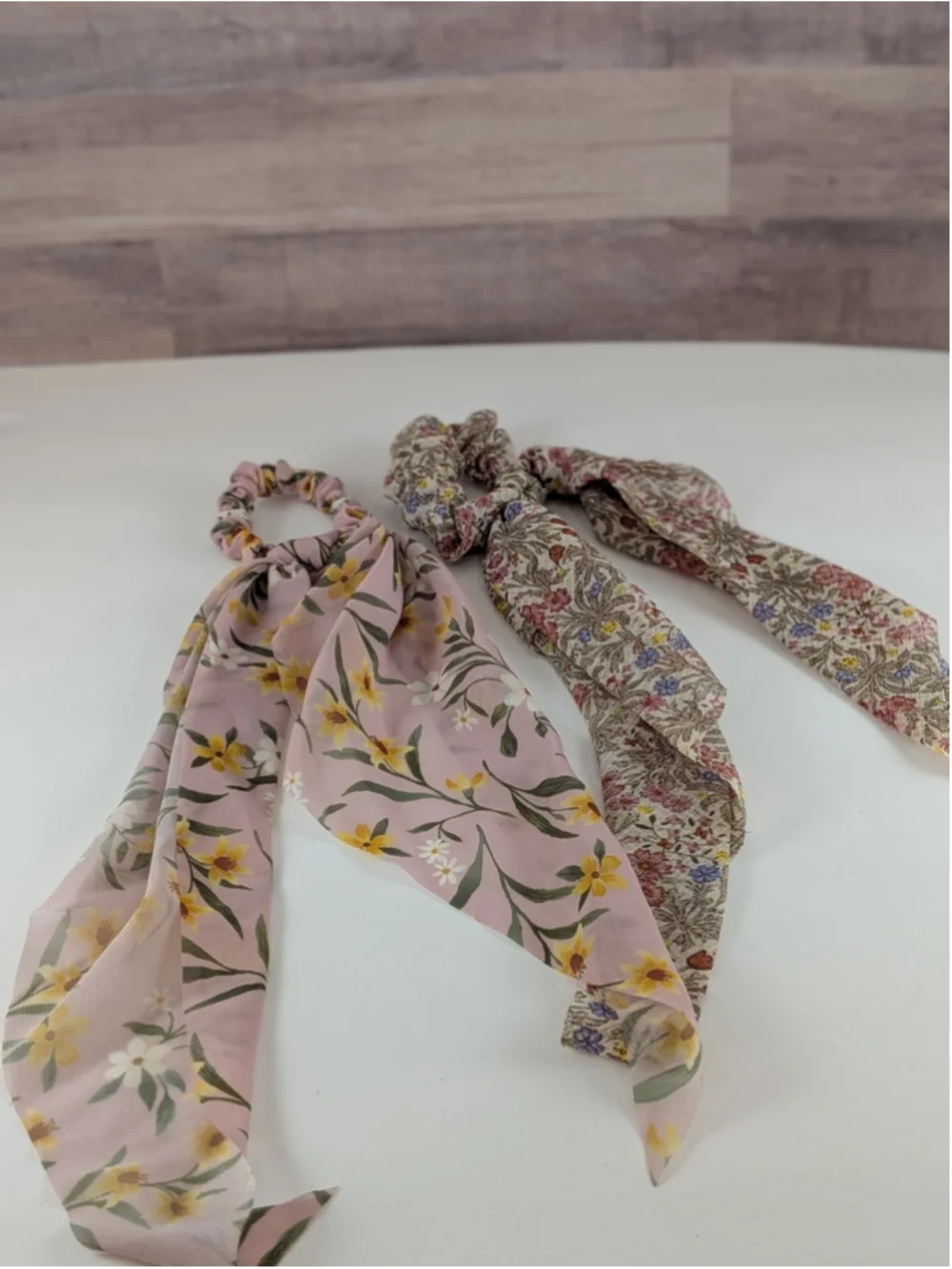 Floral Hair Scrunchie Scarf Set 2